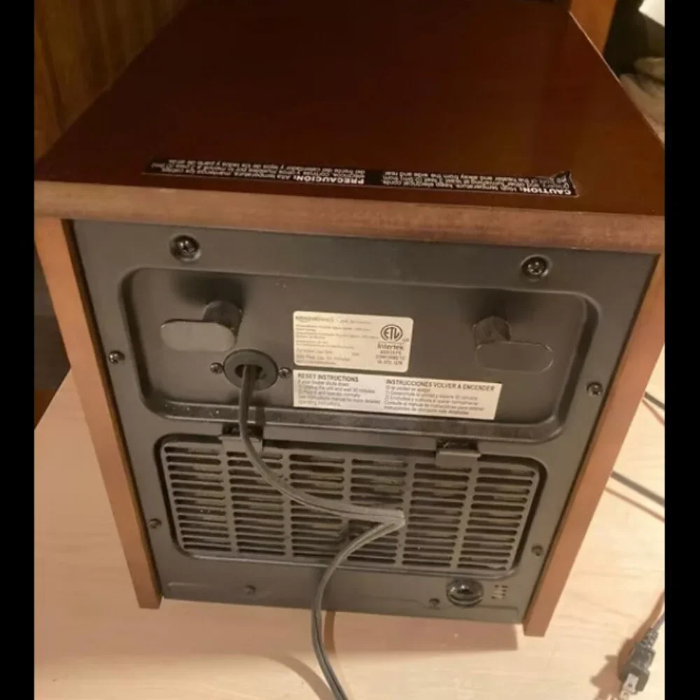 Portable Space Heater, With Classic Wood Case,Energy-Saving ECO 1500watt corded - Picture 3 of 5